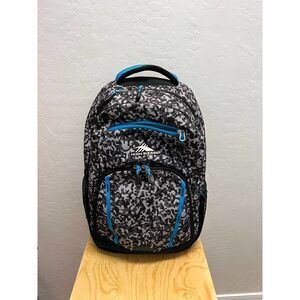High Sierra Riprack Backpack, Black Camo and Blue‎